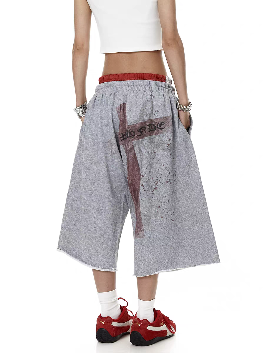 Bloody-Cross Dual-Waist Twill Pant