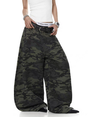 Rhinestone Camo Utility Cargo Pant