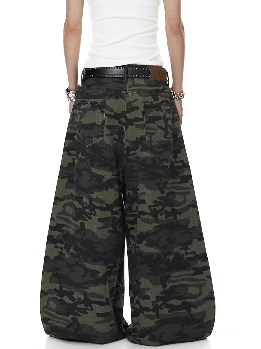 Rhinestone Camo Utility Cargo Pant