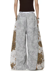 Leopard Patchwork Rivet Sweatpant