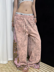 Leopard Patchwork Rivet Sweatpant