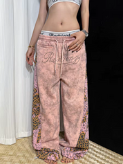 Leopard Patchwork Rivet Sweatpant