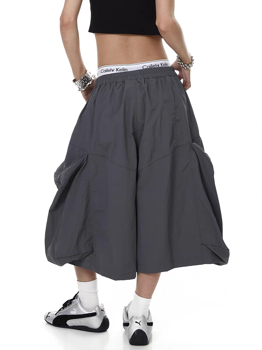 Buckle-Belt Wide-Leg Cropped Pant