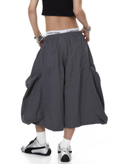 Buckle-Belt Wide-Leg Cropped Pant