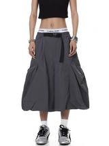 Buckle-Belt Wide-Leg Cropped Pant