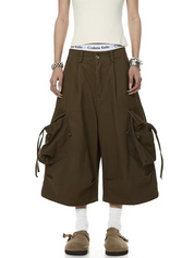 Drawstring Multi-Pocket Cropped Pant
