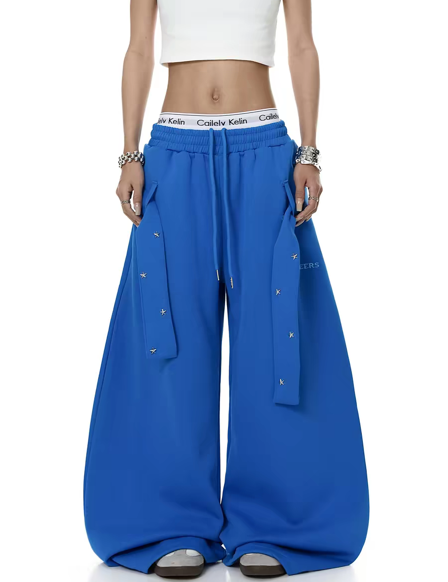 Belted Solid Wide-Leg Trouser