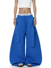 Belted Solid Wide-Leg Trouser