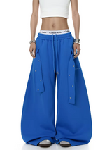 Belted Solid Wide-Leg Trouser