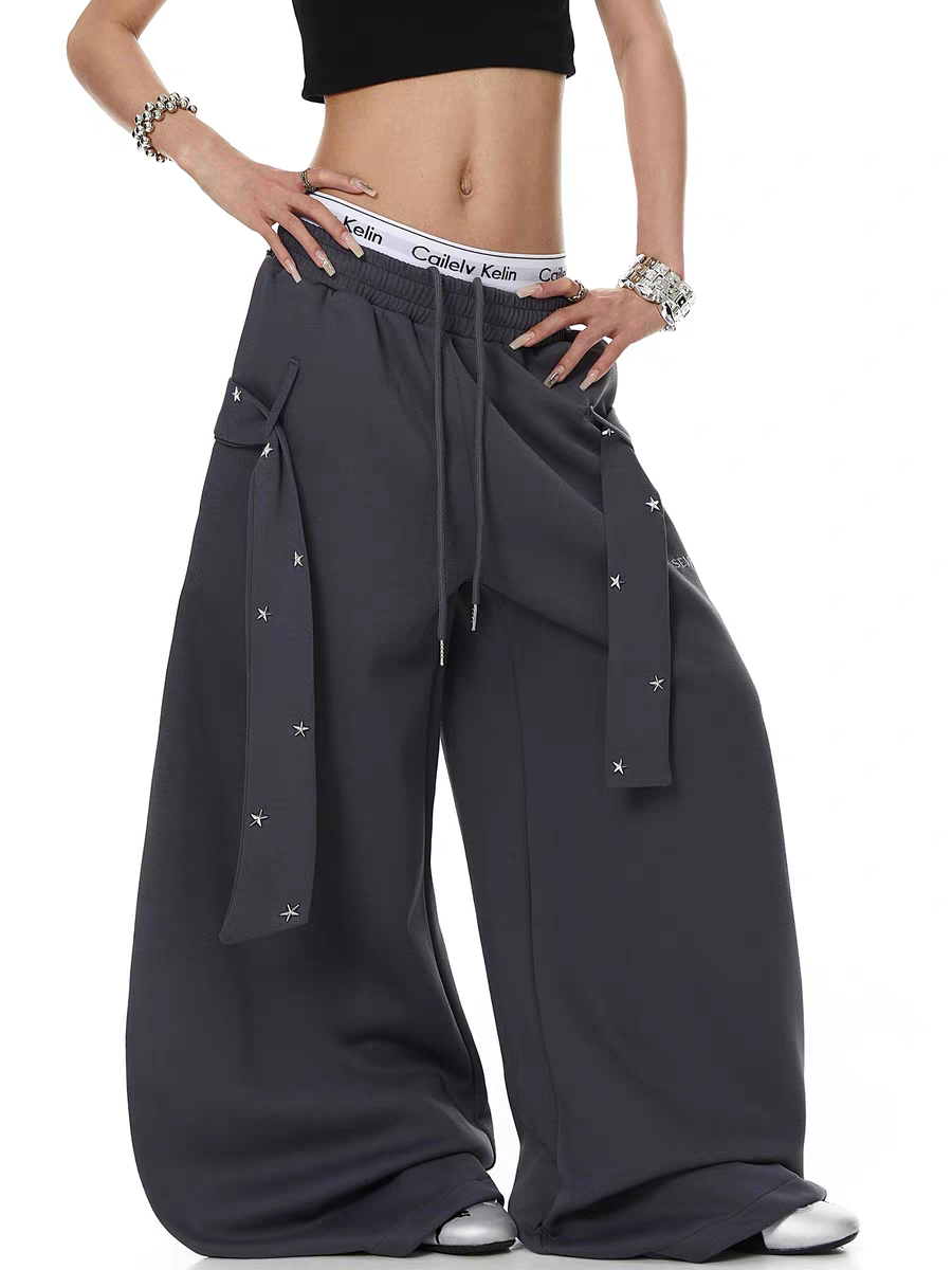 Belted Solid Wide-Leg Trouser