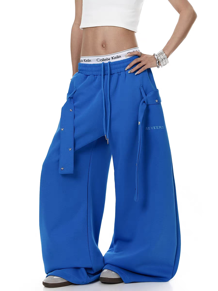 Belted Solid Wide-Leg Trouser