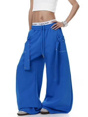 Belted Solid Wide-Leg Trouser