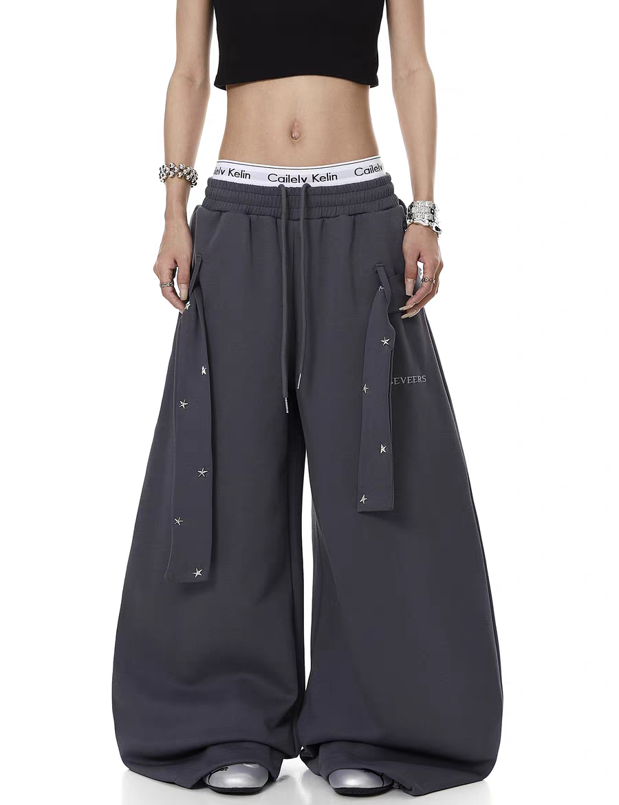 Belted Solid Wide-Leg Trouser