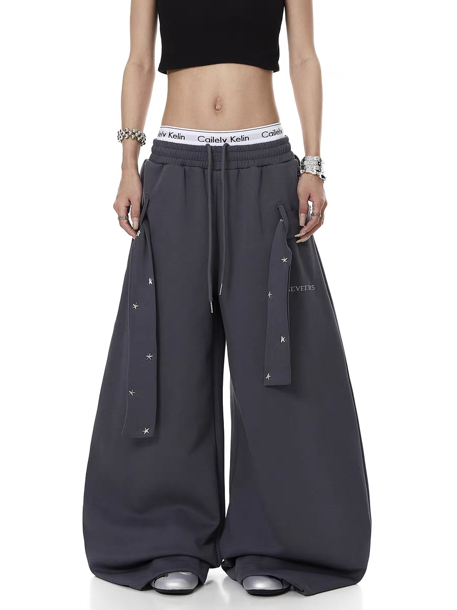 Belted Solid Wide-Leg Trouser