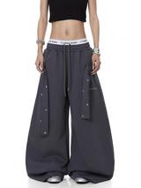 Belted Solid Wide-Leg Trouser