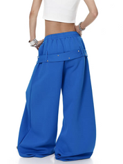 Belted Solid Wide-Leg Trouser