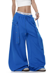 Belted Solid Wide-Leg Trouser