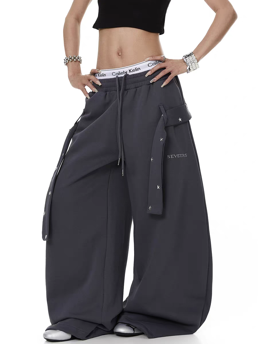 Belted Solid Wide-Leg Trouser