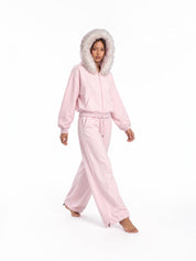Baby-Pink Detachable Fur-Trim Full Body Set
