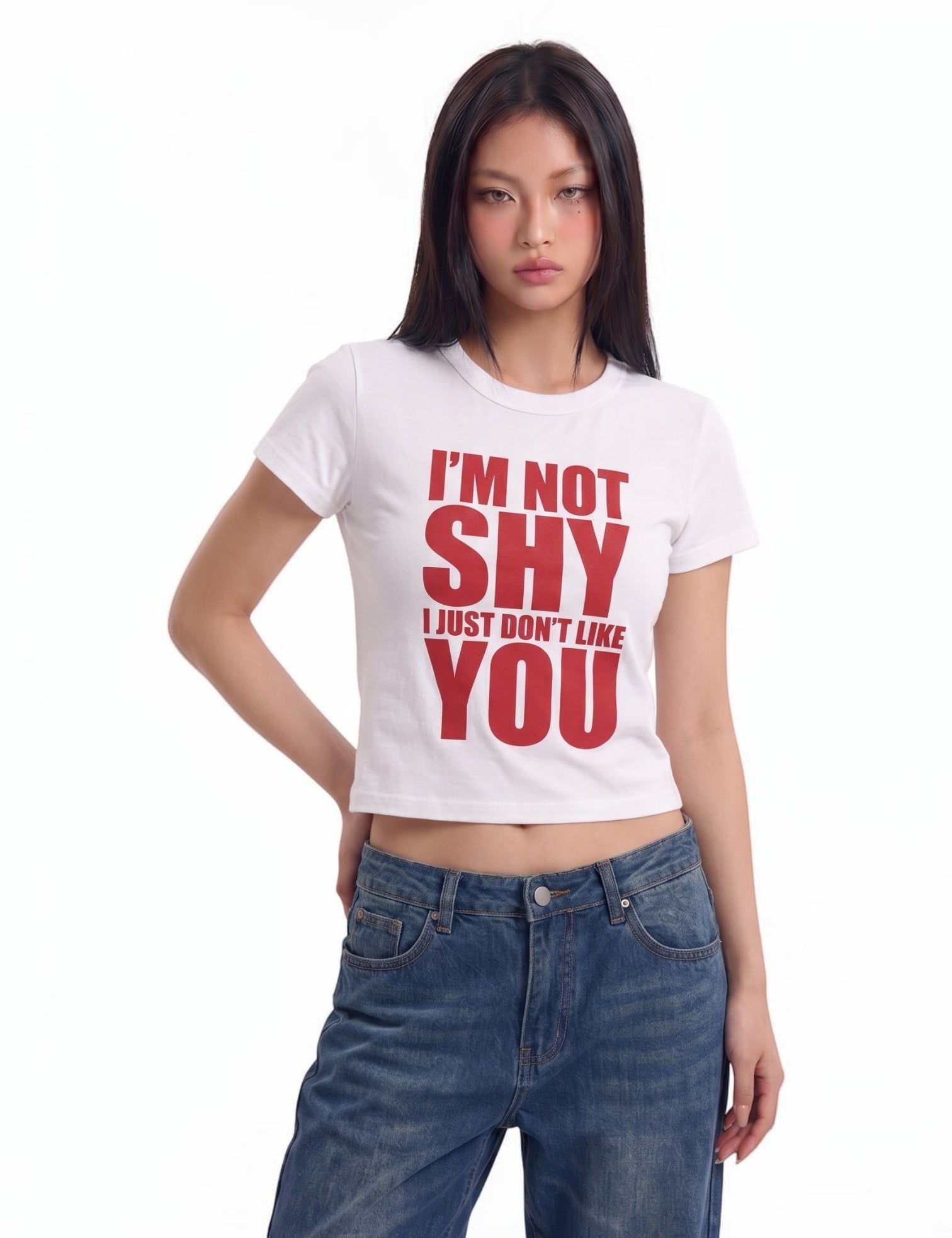 Don't Like You slogan graphic cotton tee — women's streetwear