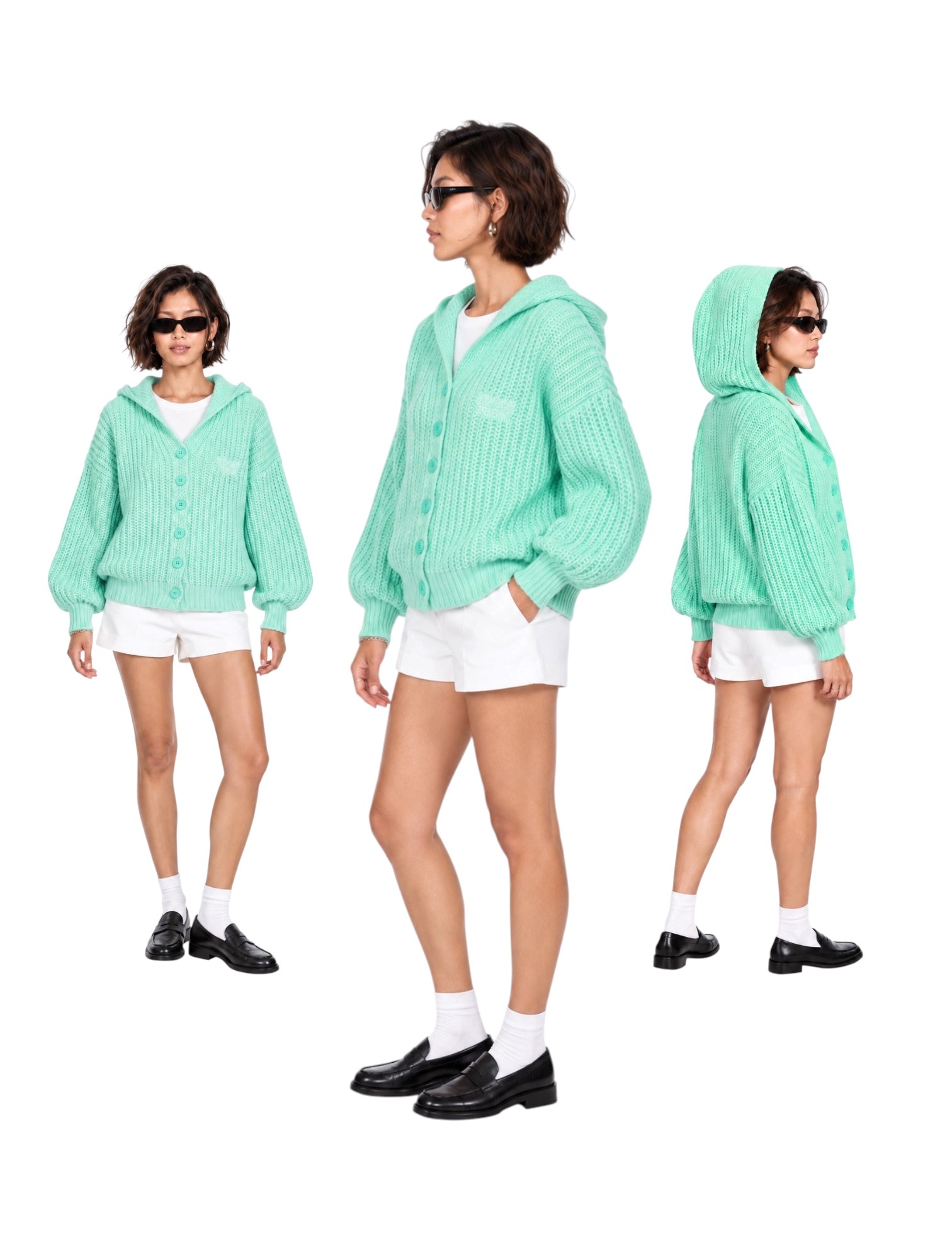 Chunky Hooded Button Cardigan
