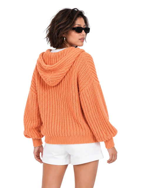 Chunky Hooded Button Cardigan