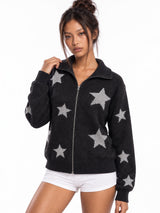 Stargaze Zip-Up Knit Cardigan