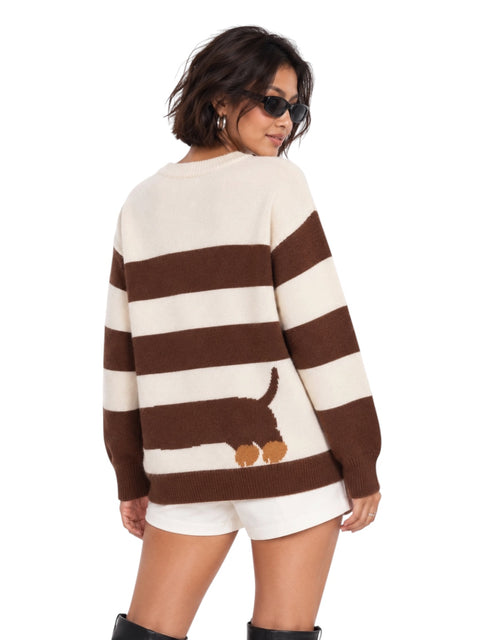 Dachshund Stripe Crewneck Sweater