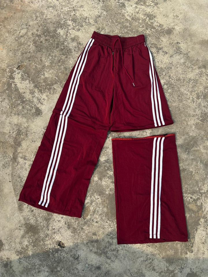 [25SS RESTOCKS] GKIKZ TRI-STRIPE CURVE DETACHABLE WIDE LEG PANTS