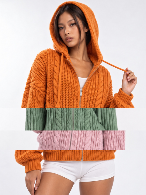 Chunky Knit Hooded Zipper - Cozy Limited Edition